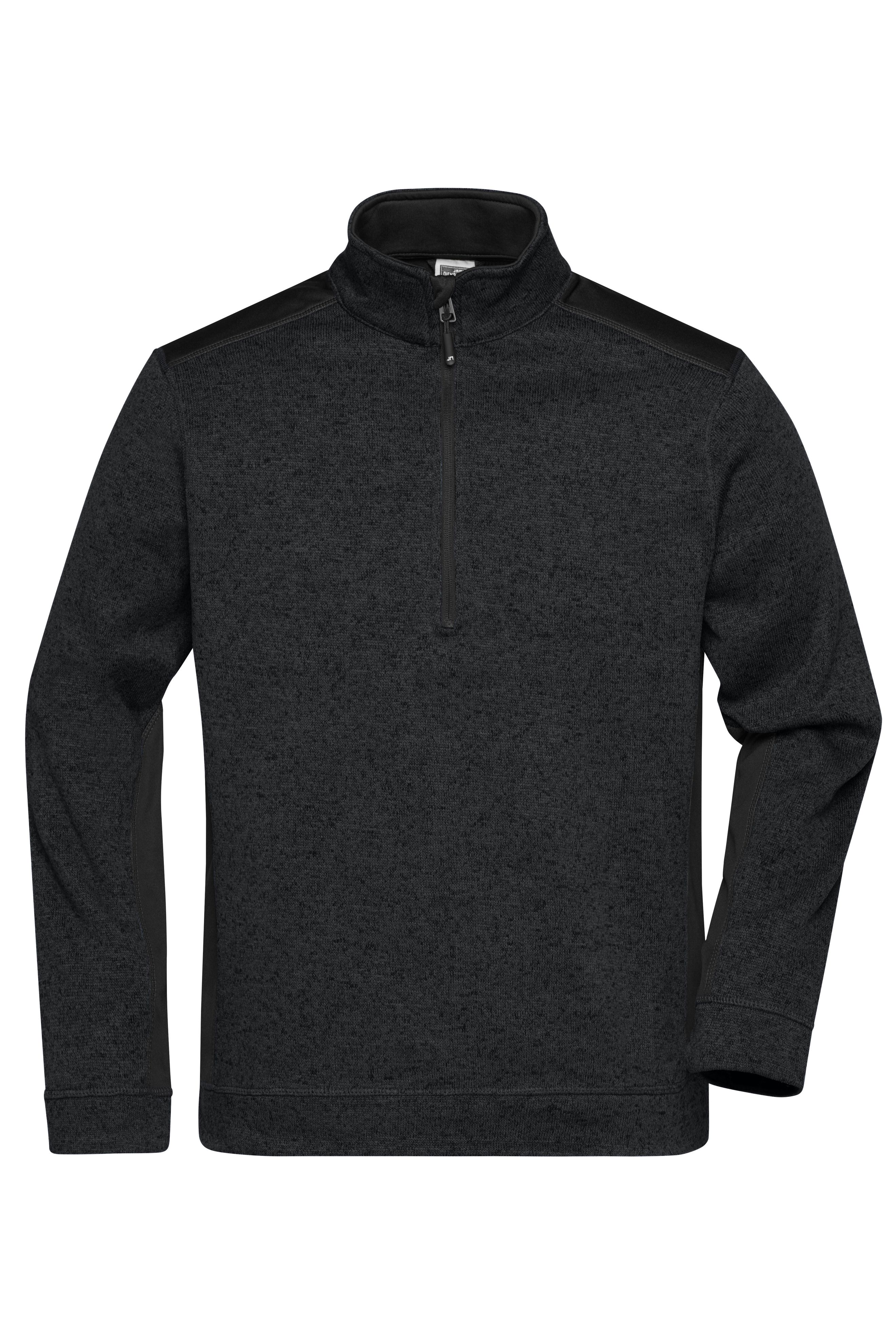 Men's Knitted Workwear Fleece Half-Zip - STRONG - Vorderseite