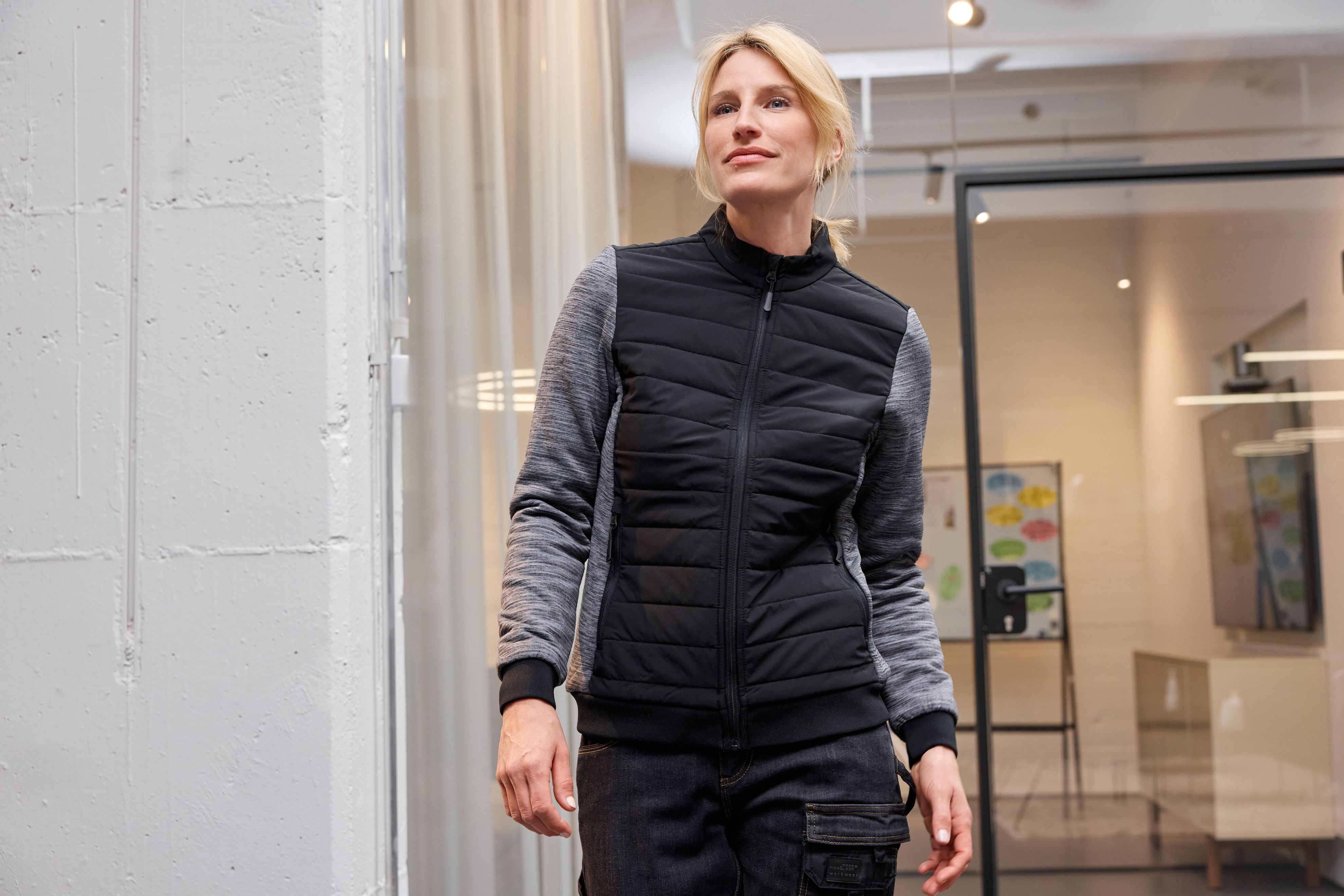 Ladies' Padded Hybrid Jacket