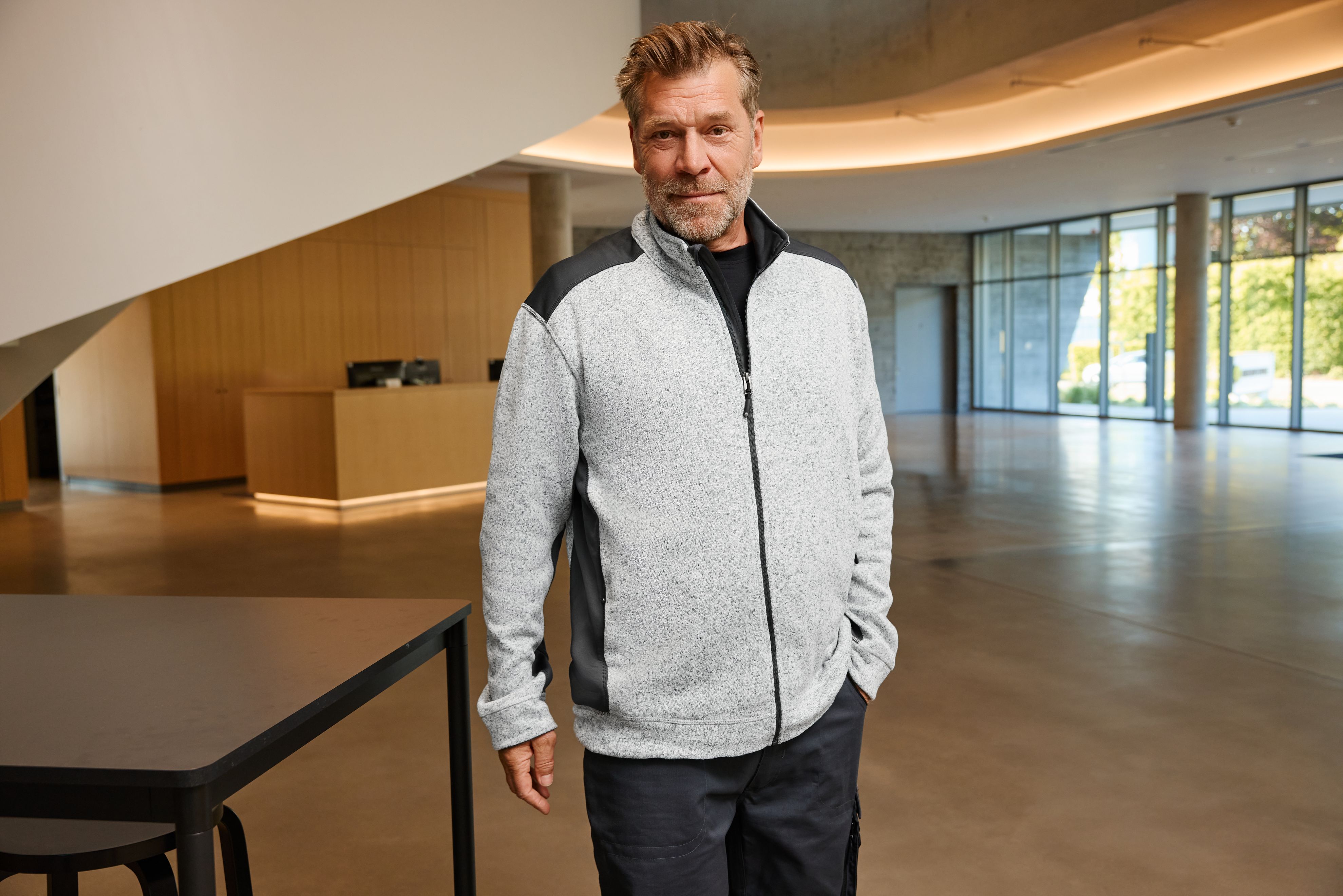 Men's Knitted Workwear Fleece Jacket - STRONG -